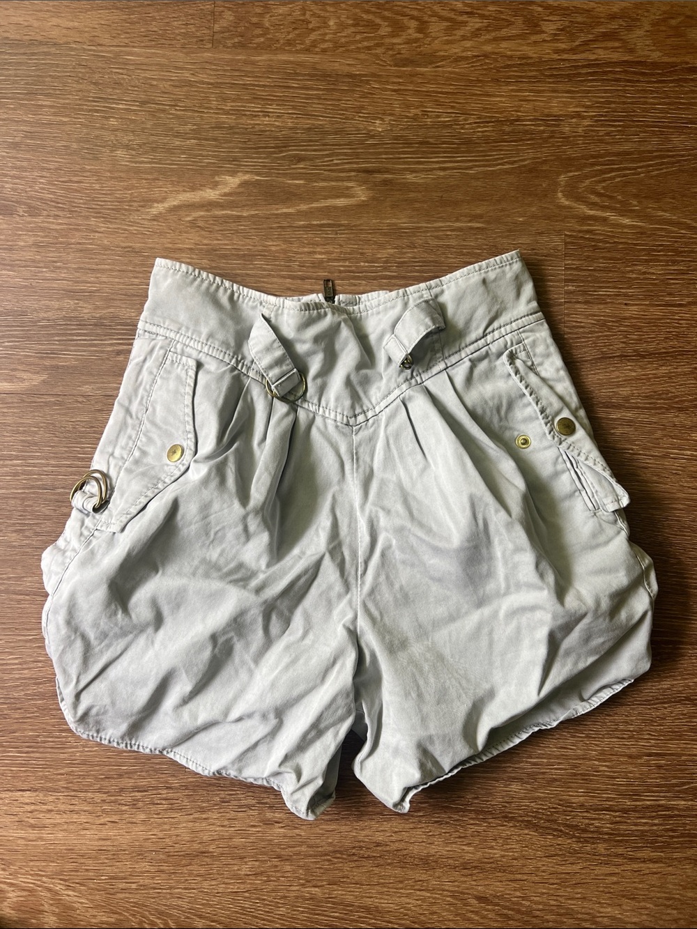 French Connection Women's High-Waist Casual Shorts - Light Gray